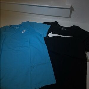 Blue and Black Crew Neck Short Sleeve T-Shirts